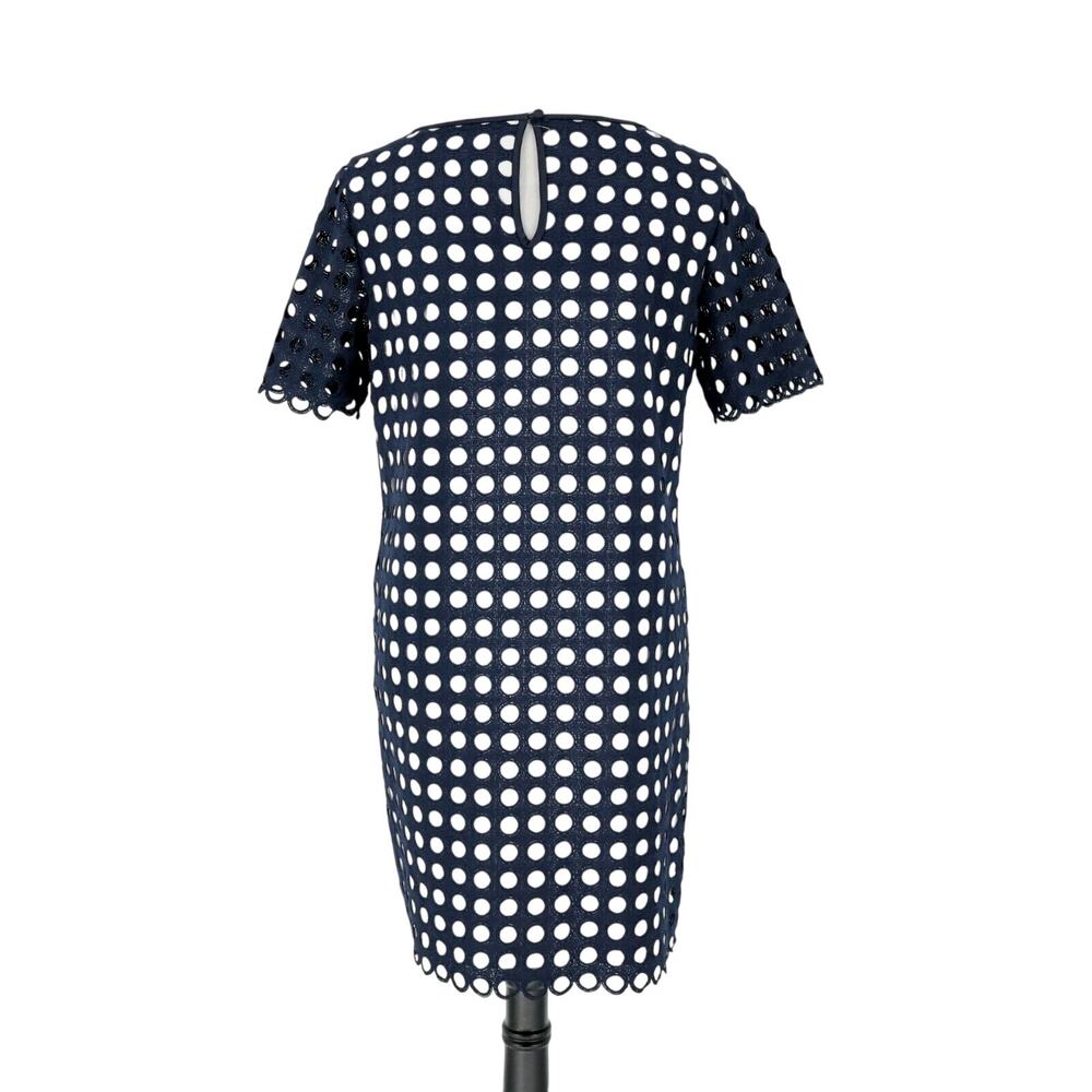 Catherine Malandrino Dress Womens 4 Navy Blue White Lining Shift Office Career - Picture 2 of 12